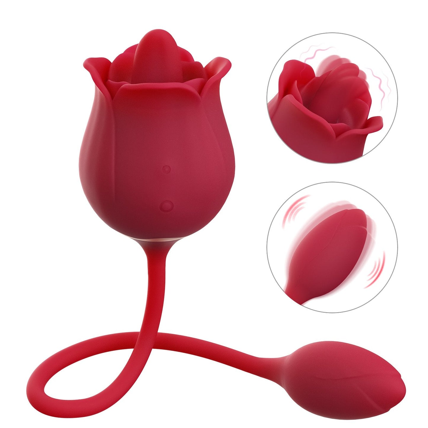 Tulipe | Vibromasseur léchant la langue du clitoris 2 en 1 avec œuf vibrant