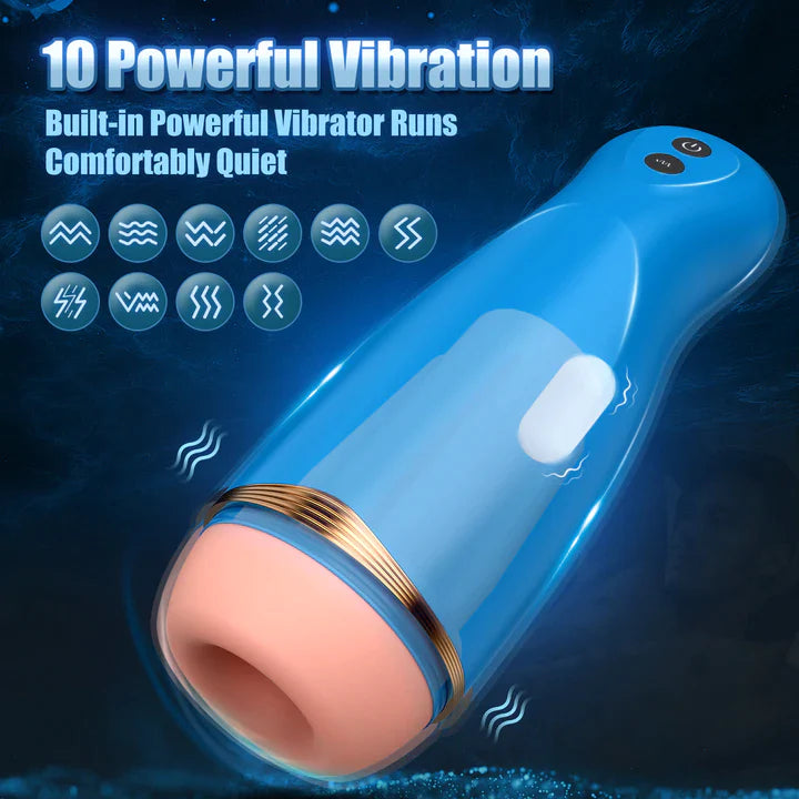 Masturbateur gorge profonde à compression automatique 10 modes de vibration