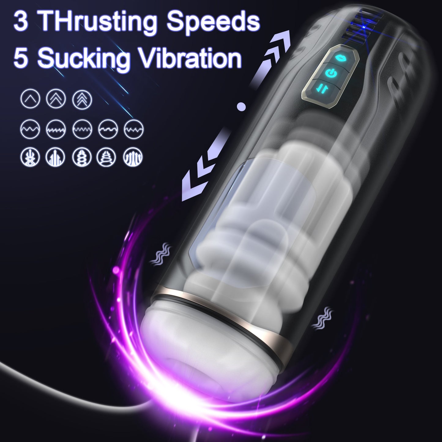 Tasse de masturbation électrique à vibration d'aspiration télescopique Sex Ocean 