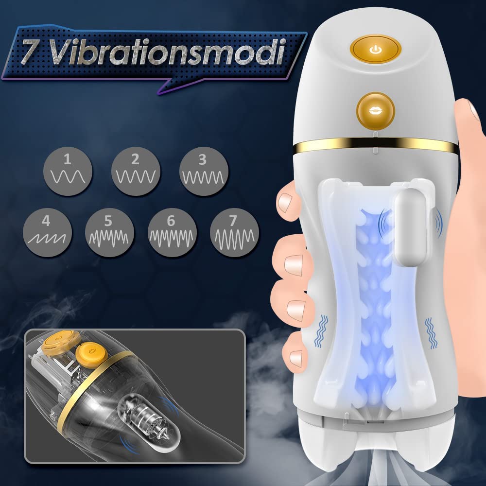 Masturbateur électrique Cup 3 Modes d'aspiration 7 Modes de vibration Masturbation Pénis Stimulateur