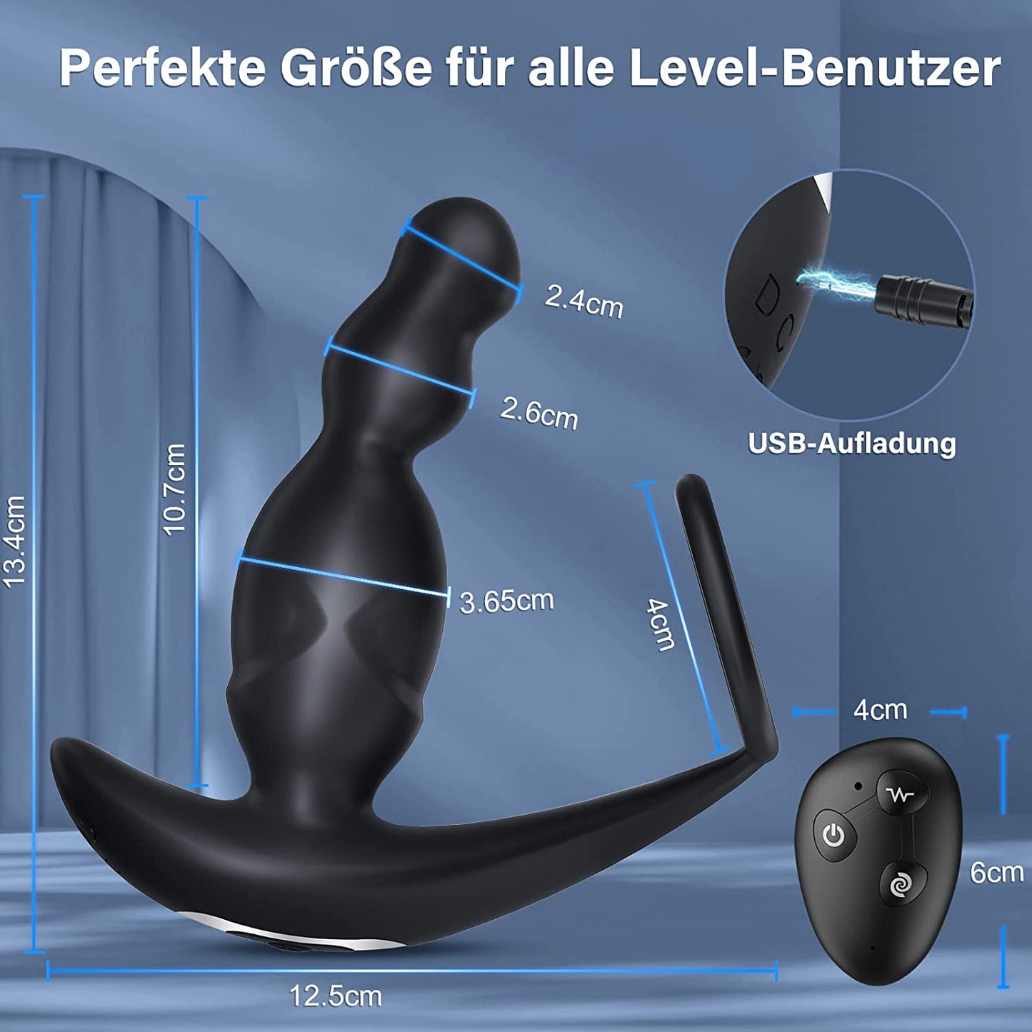 Analvibratoren mit Penisring Anal Plug Vibratoren mit App Prostata Massagegerät mit 9 Vibrationsmodi 3 Rotationsmodi