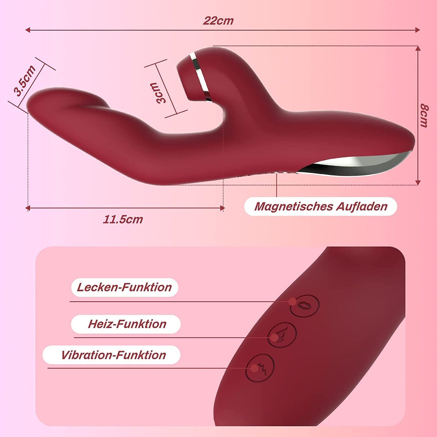 G-Punkt Klitoris Vibratoren mit Stoßfunktion Vibrator Dildo 10 Vibrationsmodi 5 Lecken Modi