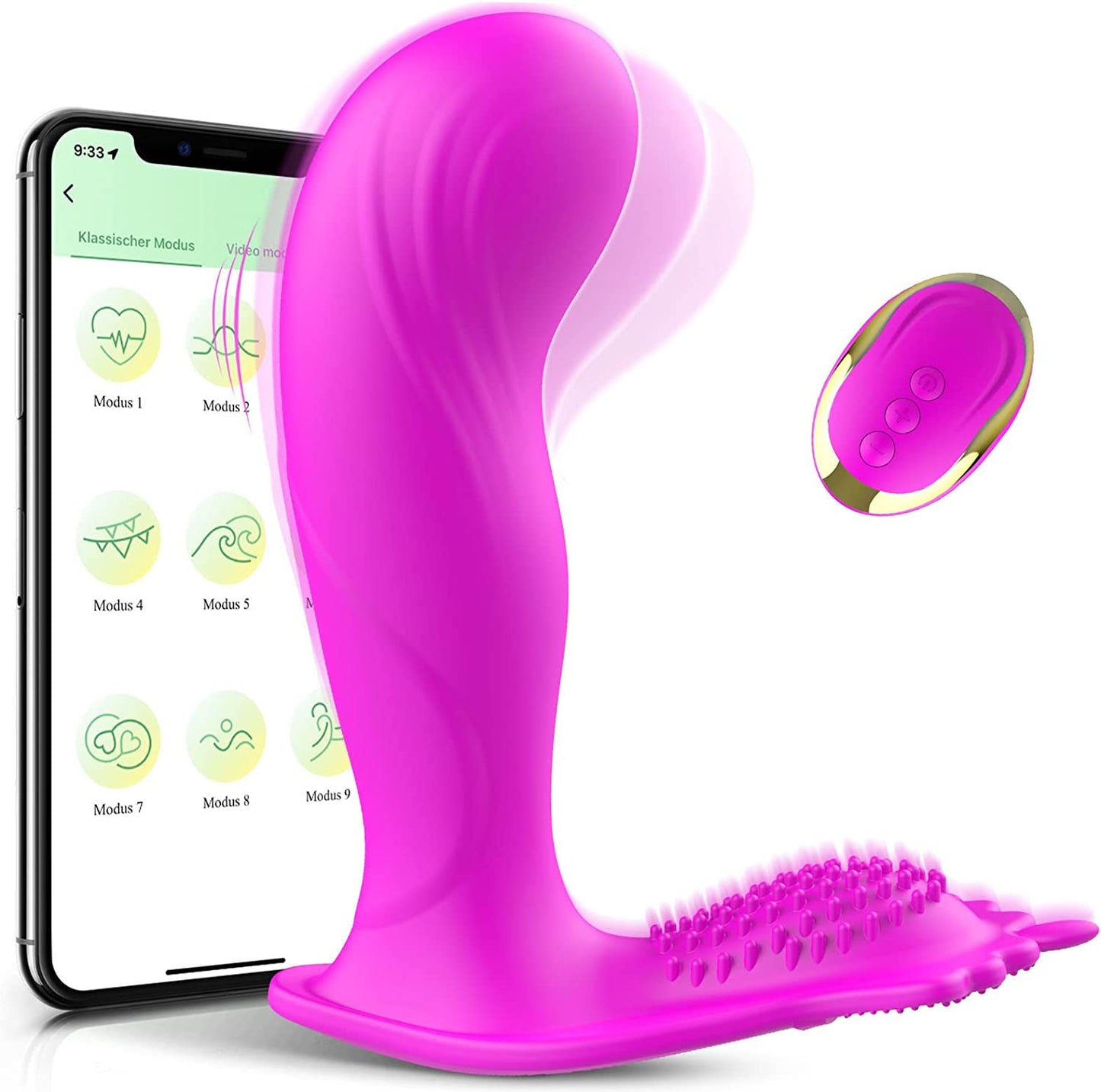 Vibromasseur gode portable avec APP et Bluetooth Vibrateurs papillon silencieux pour le clitoris et le point G