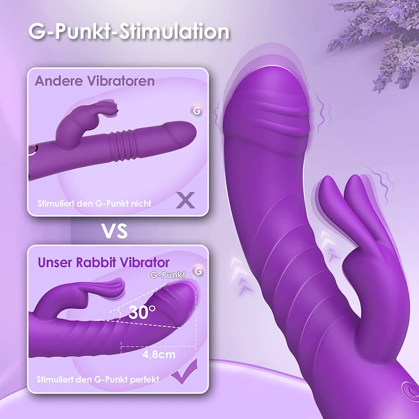 Vibromasseurs clitoris point G pour elle avec fonction de poussée 