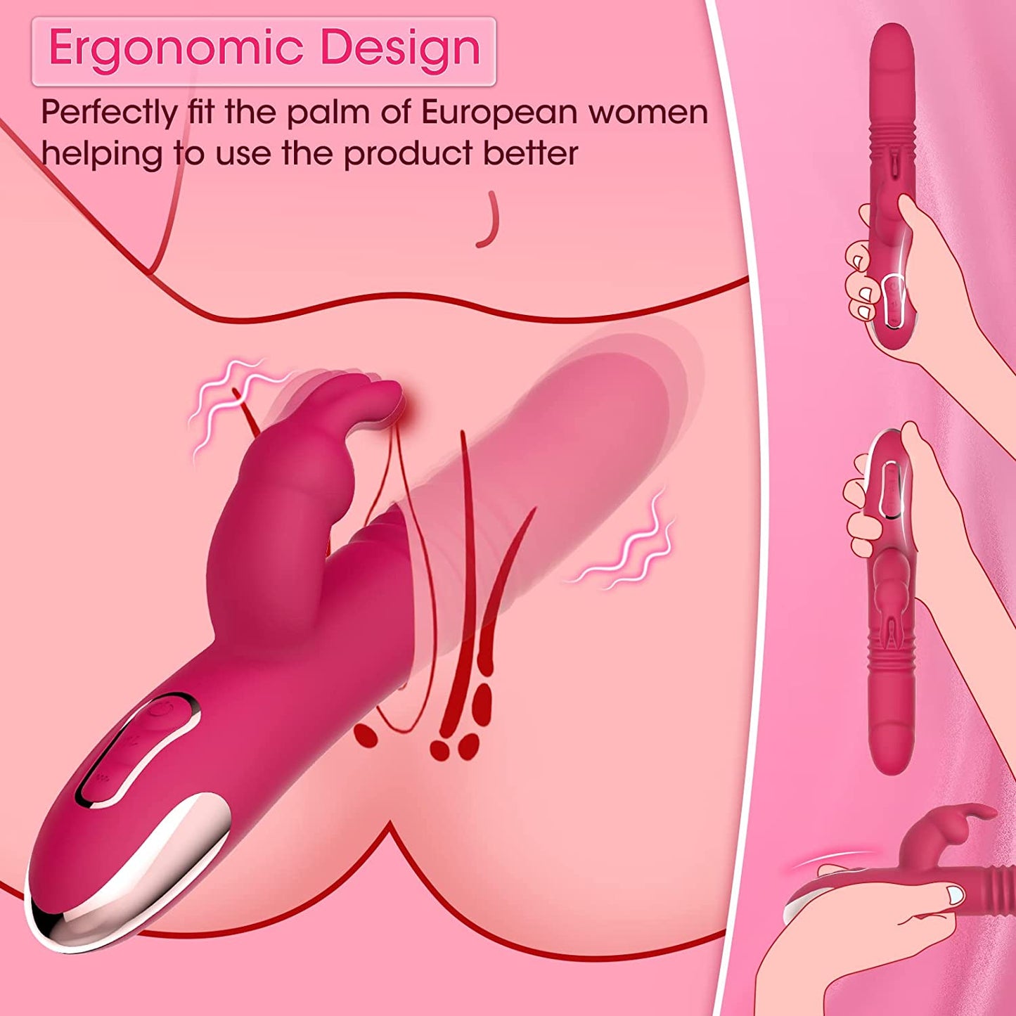 Vibromasseurs lapin pour son clitoris et son point G avec fonction d'estoc 