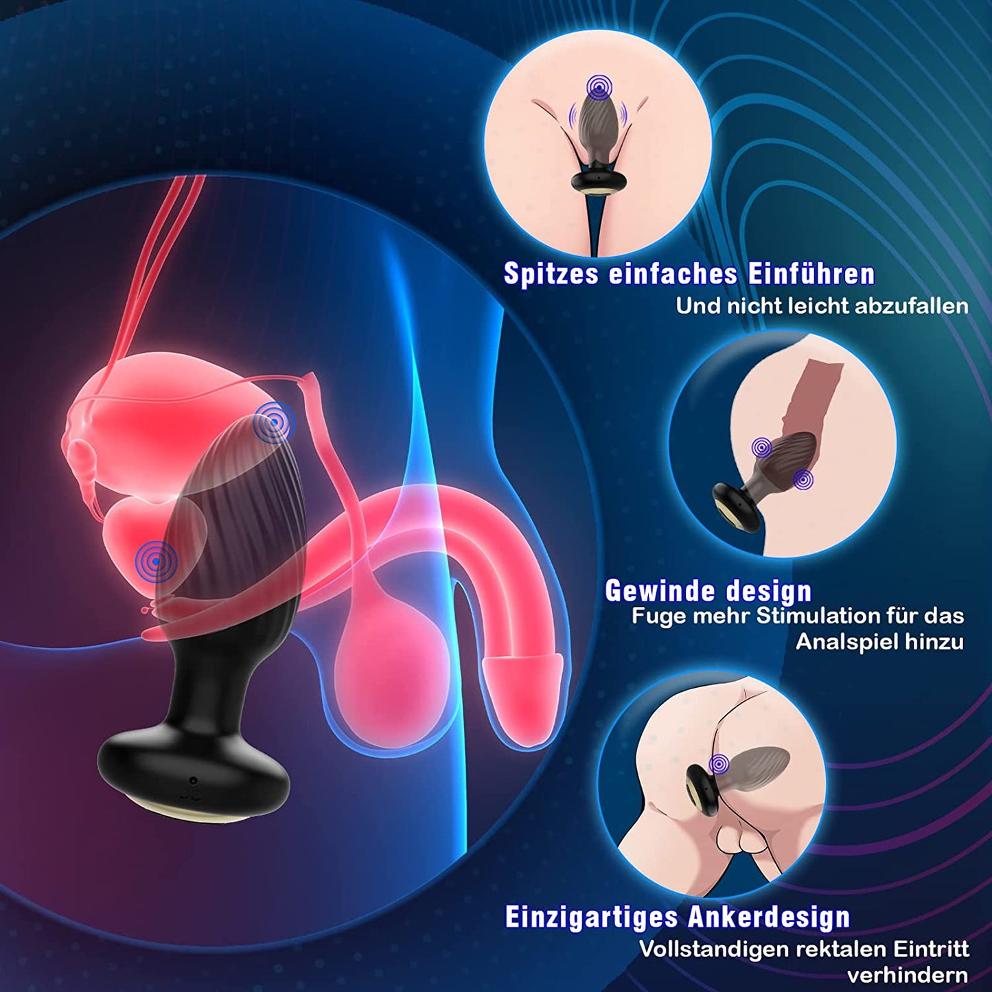 7 modes de rotation 7 modes de vibration vibrateurs anaux pour hommes avec fonction de rotation stimulation de la prostate hommes