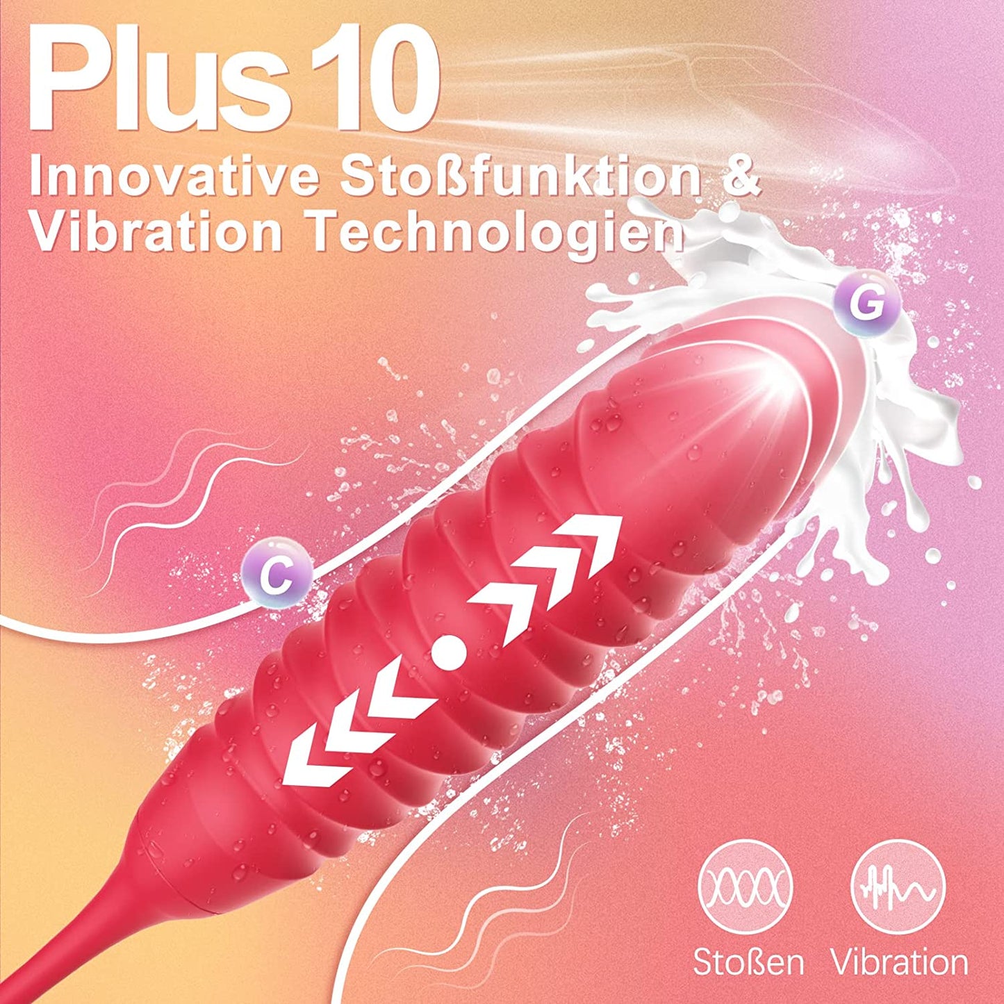 Vibromasseurs pour votre clitoris et votre point G avec 10 fonctions de choc 